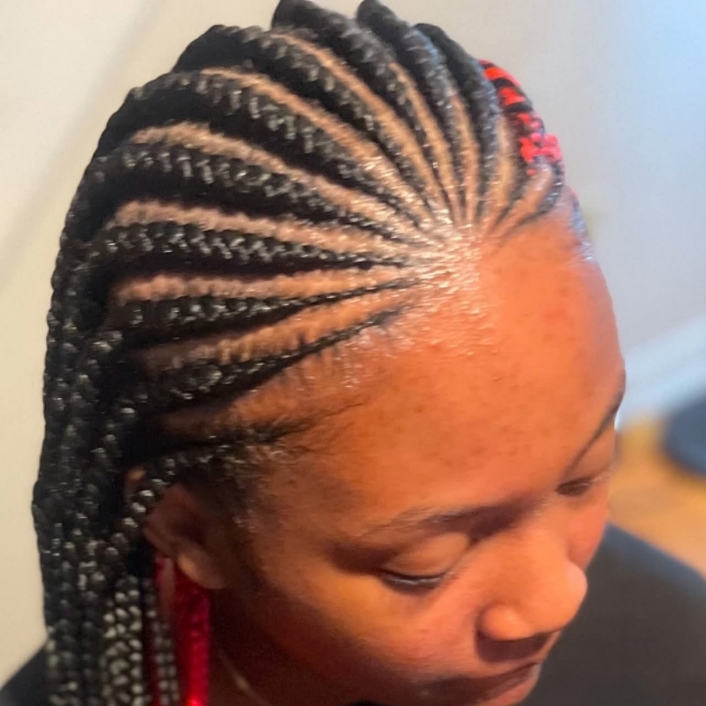Medium Tribal Braids at Ms K Hair Braiding in Cincinnati, OH