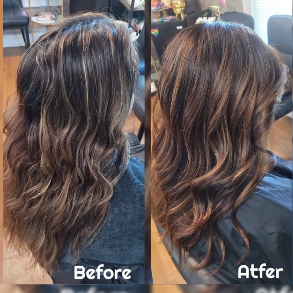 Color & partial highlight at Chromatic Studios in Spring, TX