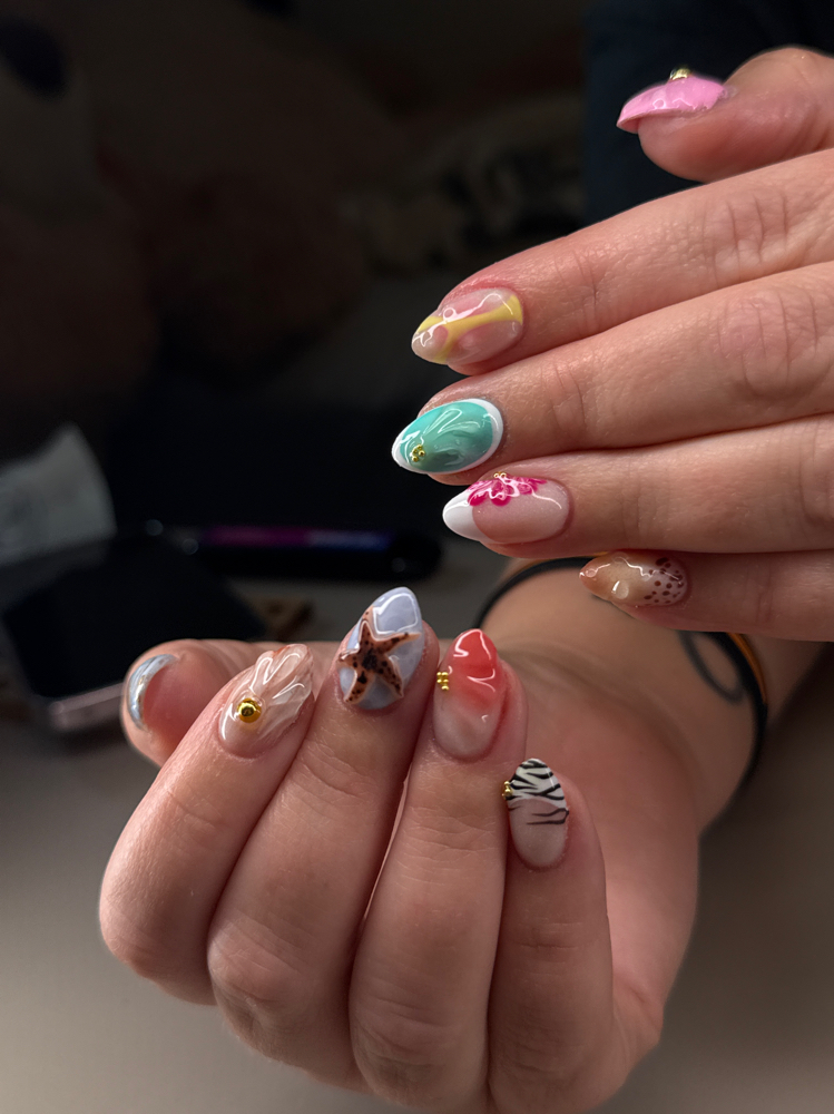 short acrylic full set🩵