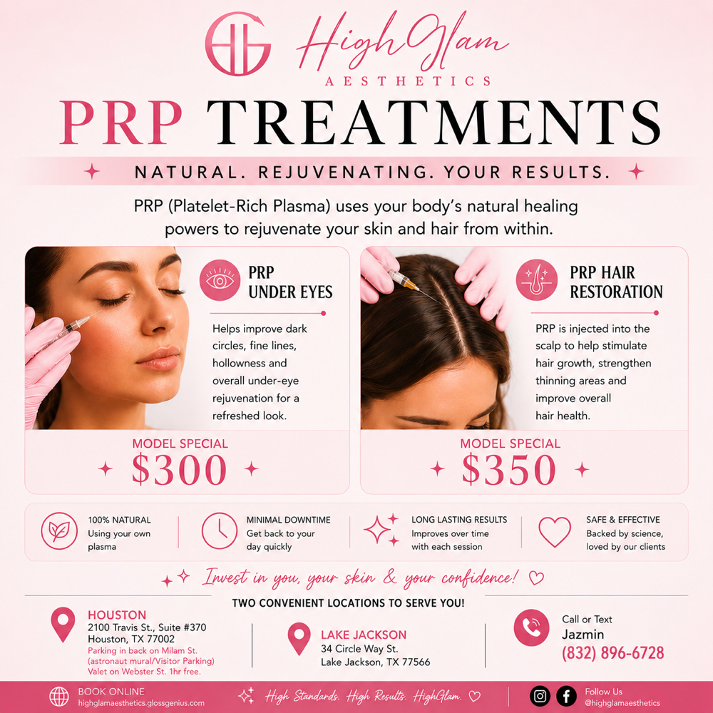 PRP Treatments at HighGlam Aesthetics in Houston, TX