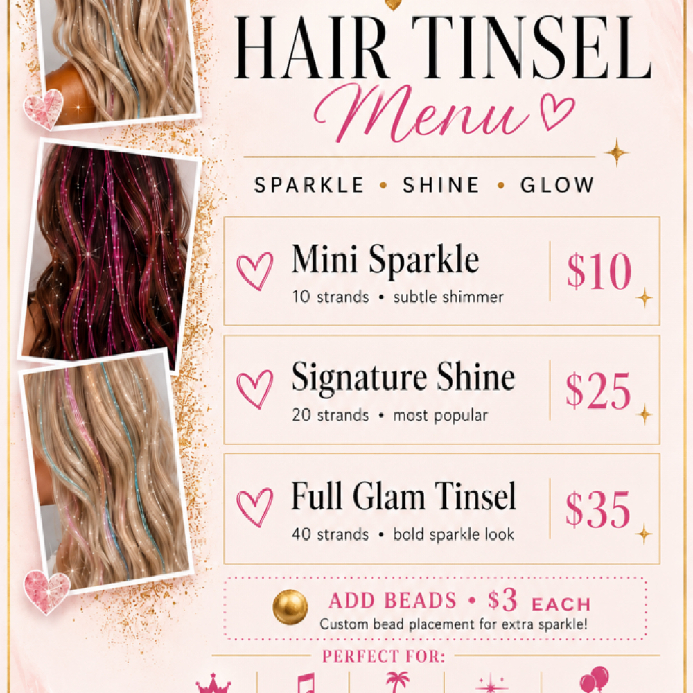Hair Tinsel at 24k Glo Body Bar in Northglenn, CO