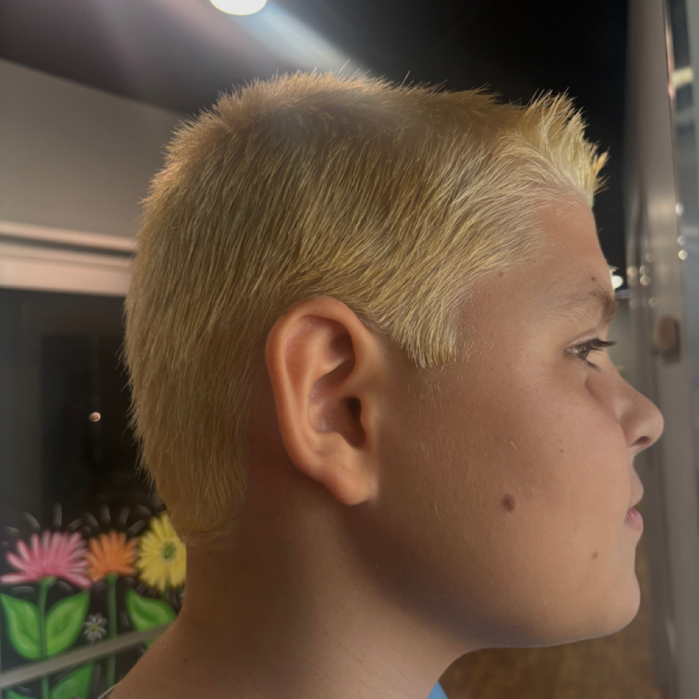 Men’s All Over Bleach at Hair By Maddie Renner in montgomery, OH