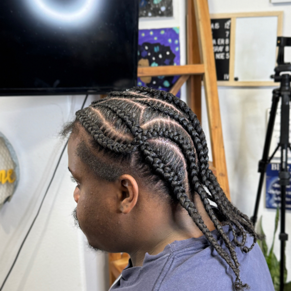 Men Cornrow Braids | Full head at Crystals and Curls Natural Hair Studio in Peachtree Corners, GA