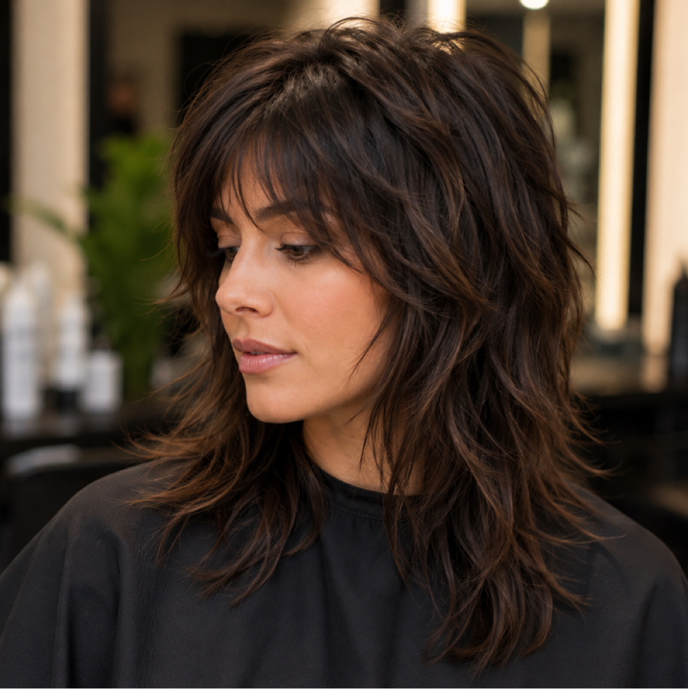 Textured Shag Shape + Style at Dania’s Hair Studio in Tampa, FL