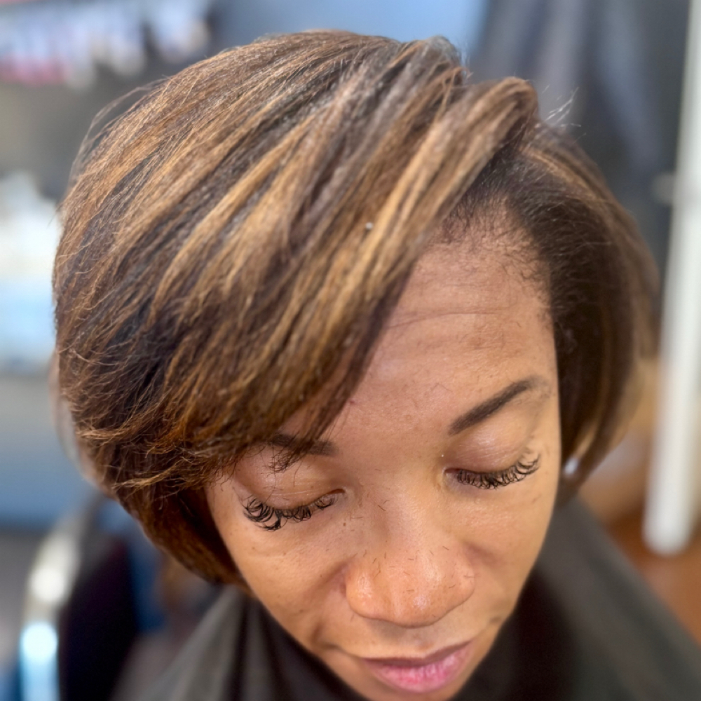 Slicing Whole Head at The edge beauty concept salon ny in Massapaqua, NY