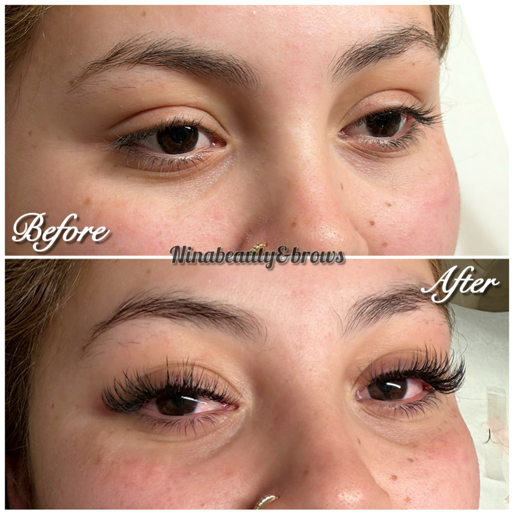 Volume lash extensions at Nina Beauty&Brows Studio in North Hollywood, CA