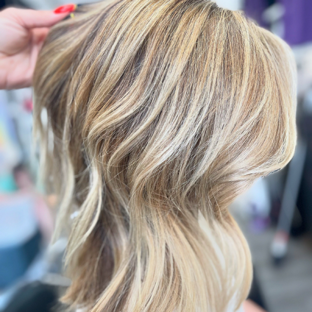 Full Head Highlight & Blowout at Moonstone Studio in Holly Springs, NC