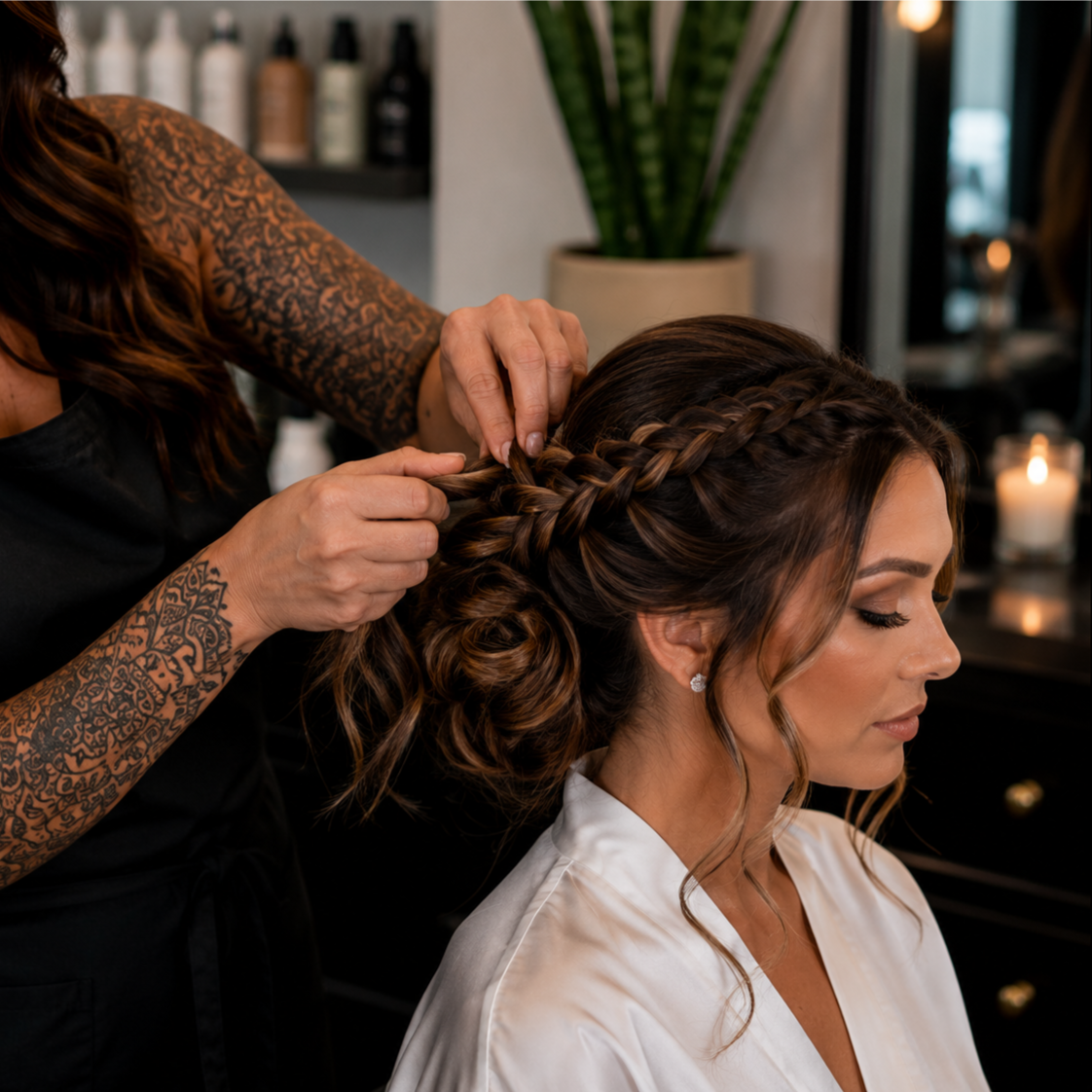 Accent Braid at Milk and Honey Hair Collective in Auburn, CA