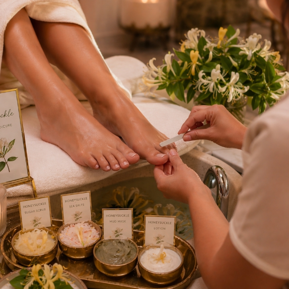 LE Spring Honeysuckle Pedi at Cat Kaye in Dacula, GA