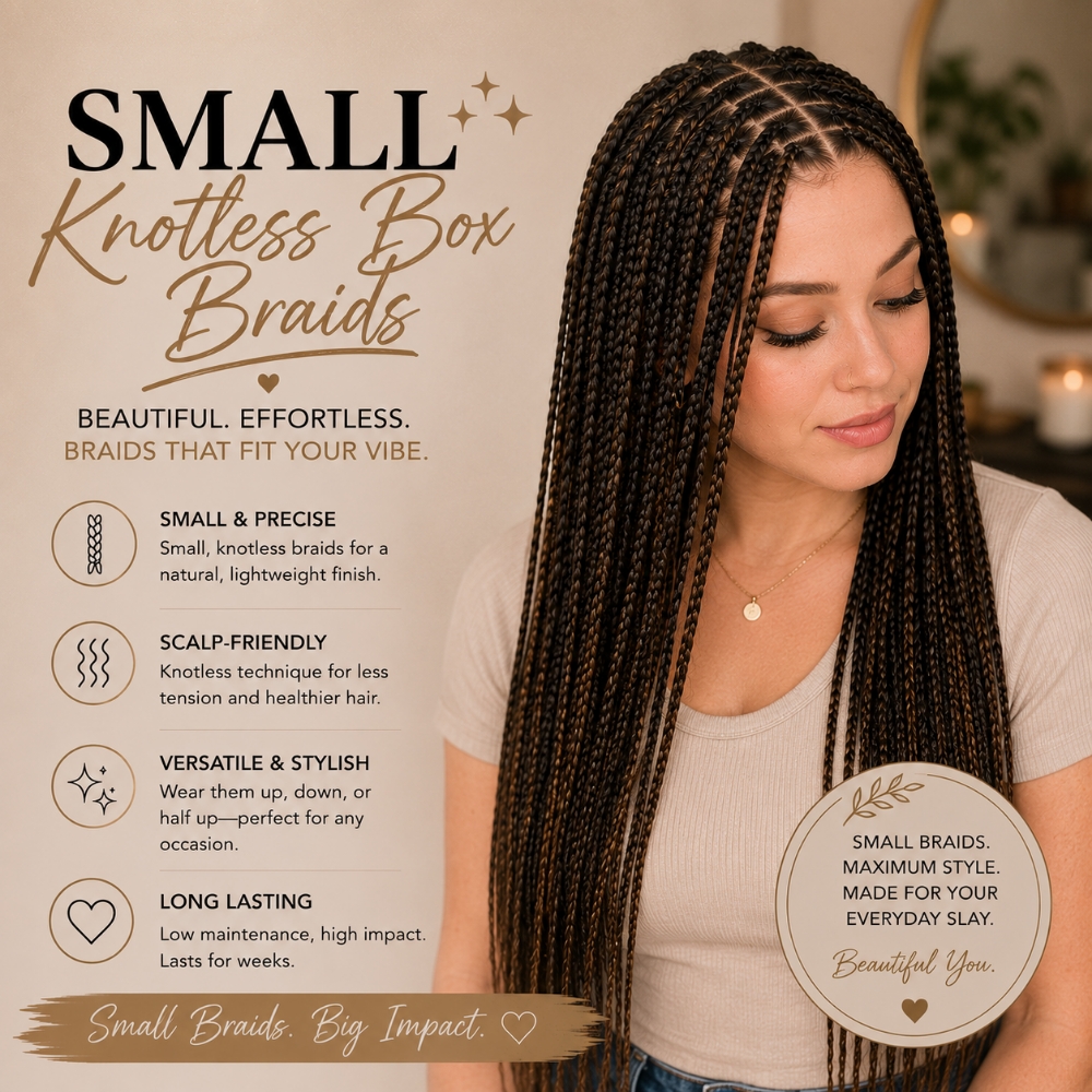 Small Knotless Box Braids at Regina's Hair & Nail Studio in Corning, CA