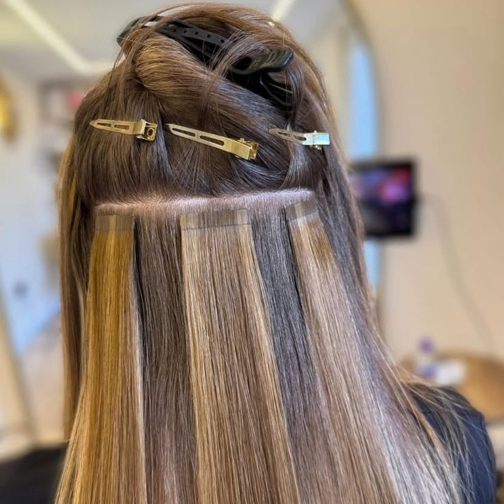 Tape In Extension Re-tape + Install at Moon and Sea Luxury Salon LLC in Avon, CT