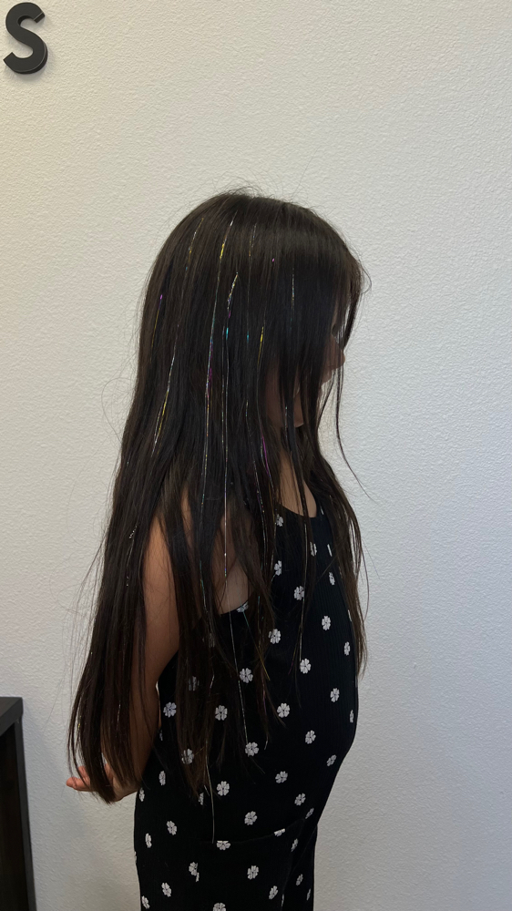 Tinsel at HairByEmZulema in Riverside, CA