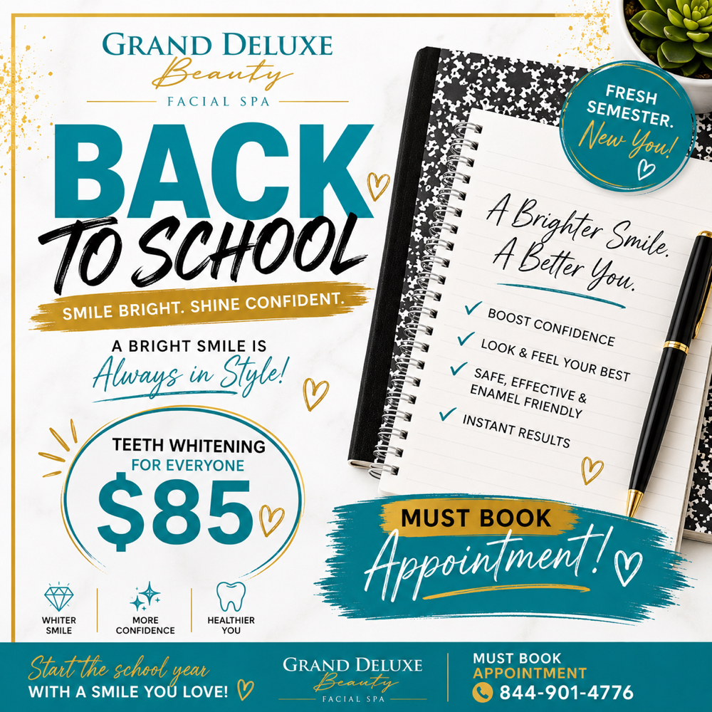 Back To School Teeth Whitening Deal at Grand Deluxe Beauty in Bloomfield, NJ