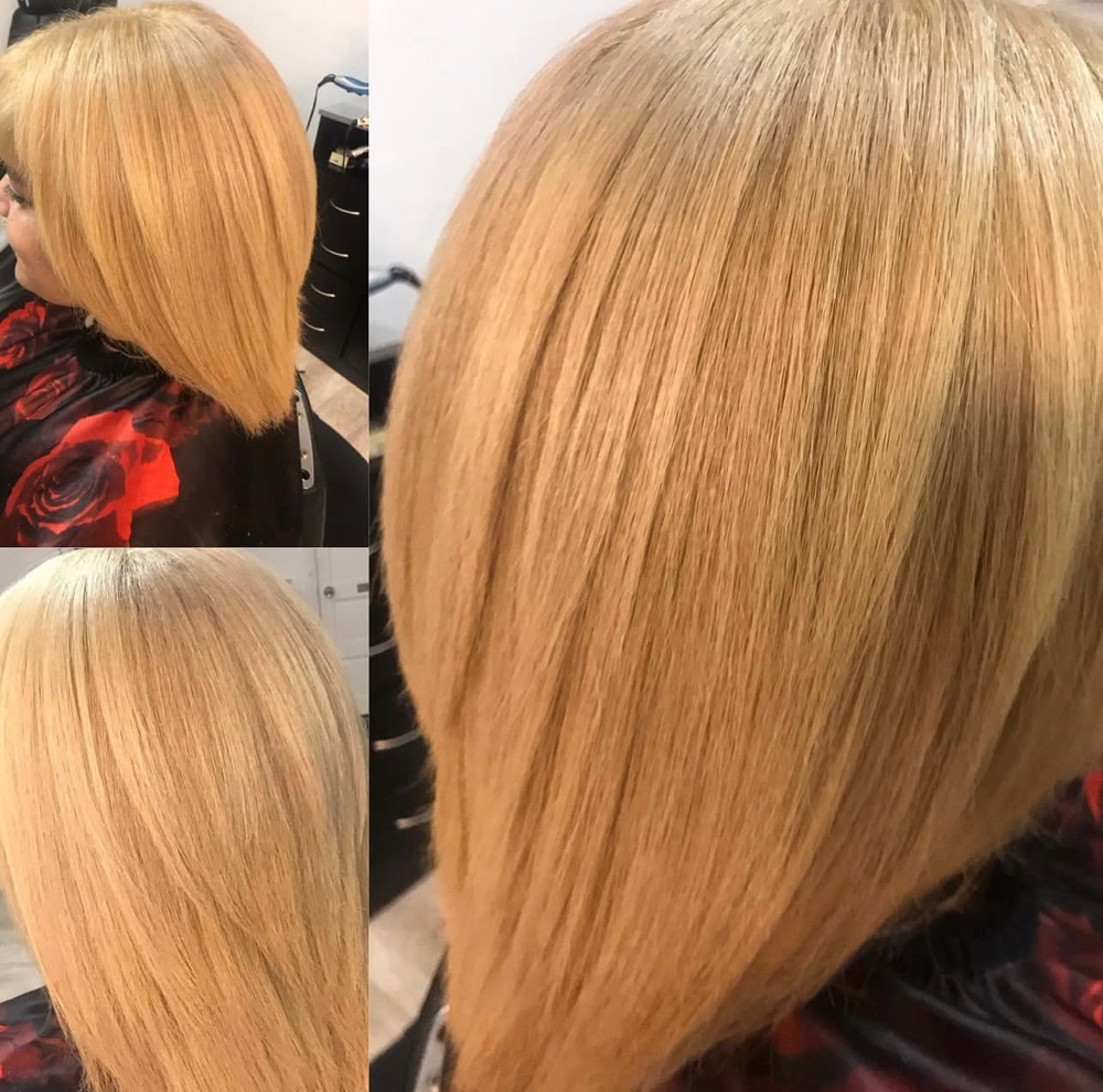 All over highlights Short Hair