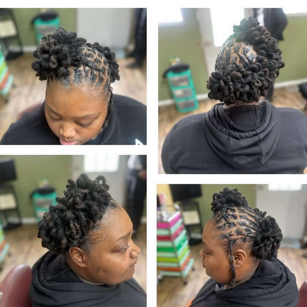 Loc Retwist And Petal Mohawk Style at Erica Sam in Opelousas, LA