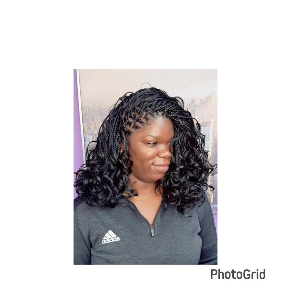 Bob French curls boho Knotless at NAY HAIR BRAIDING in Springhill, FL