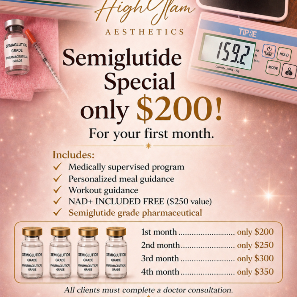 Semiglutide with NAD+ at HighGlam Aesthetics in Houston, TX