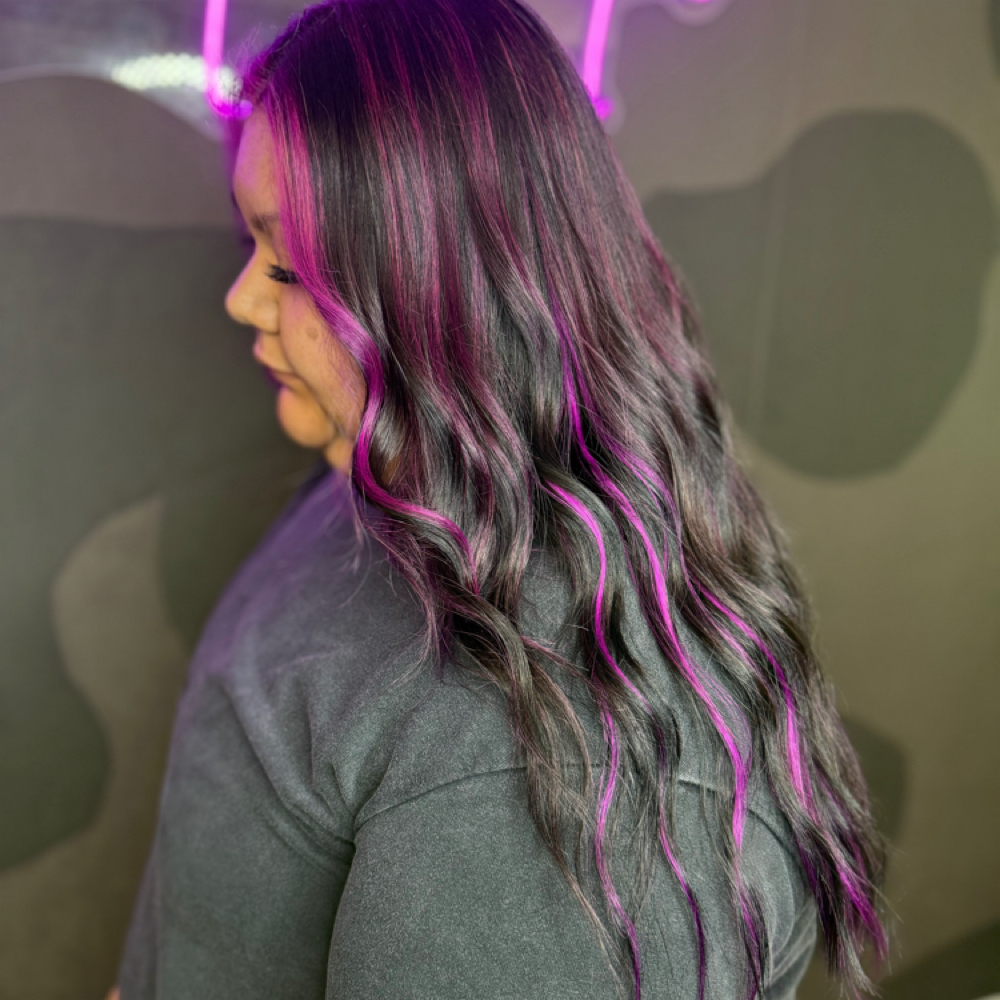 Clip in extensions install & style at The Society Salon & Spa in Waco, TX