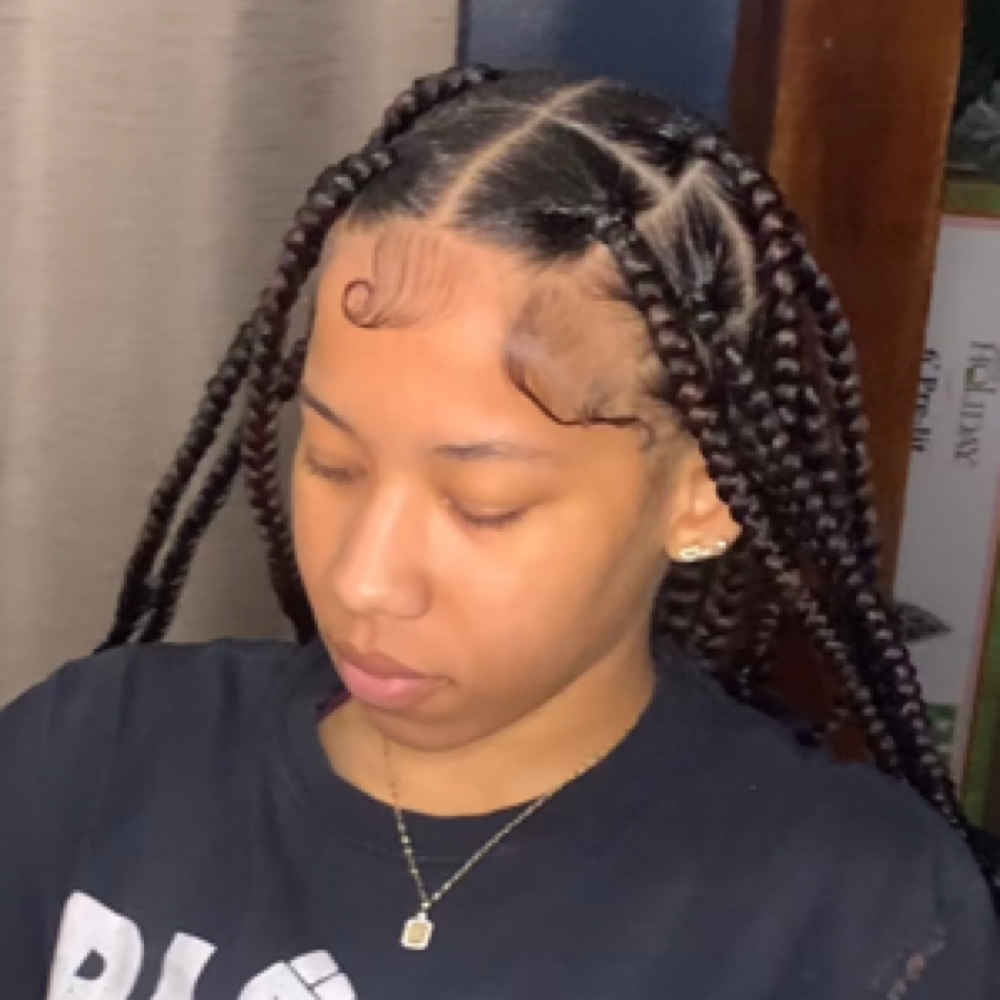 Jumbo Knotless (Mid Back) at Charming Clean Braids in Fayetteville, NC