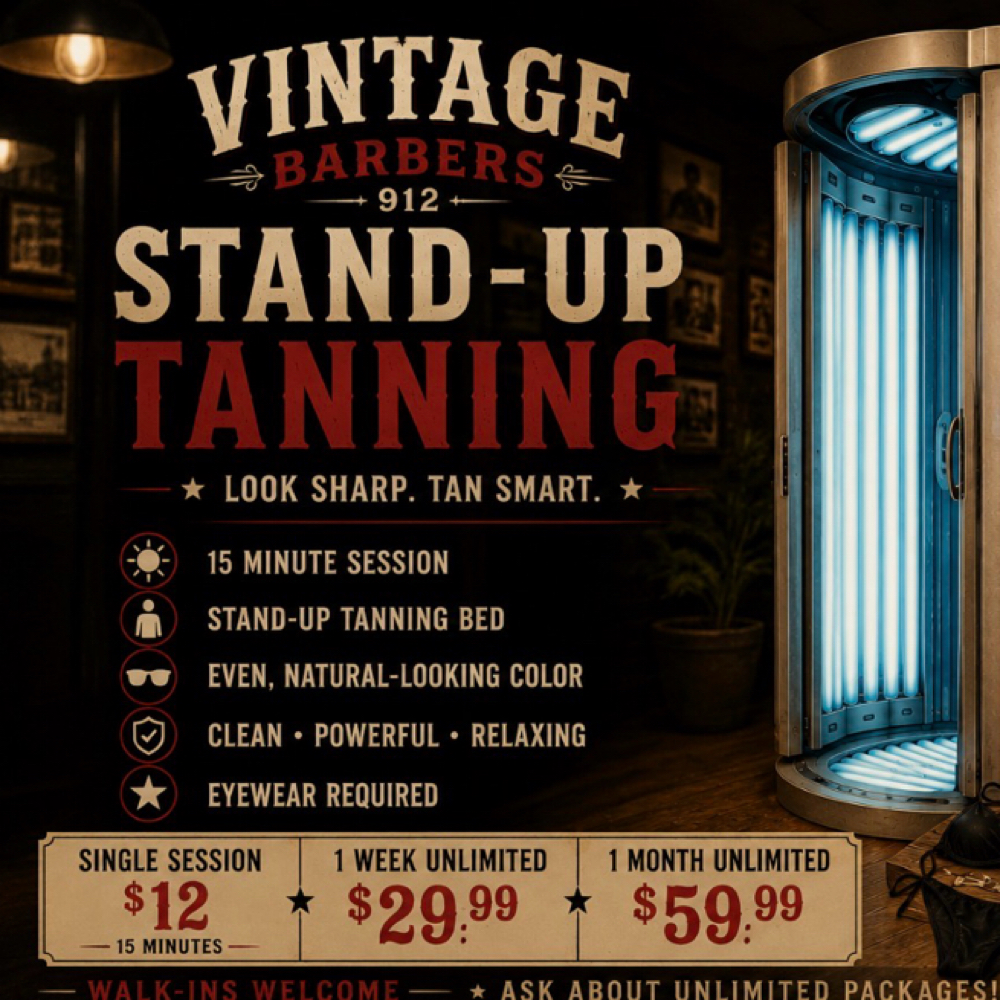 Tanning Bed at Vintage Barbers 912 in Savannah, GA