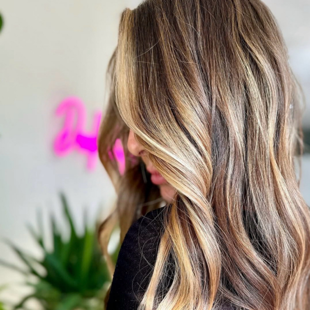 Sun Kissed Face Frame at influx salon in Merrimac, MA