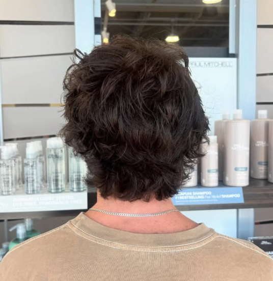 Long Haired Mens Cut With Shears at Three Little Birds Hair Salon in Columbia, SC