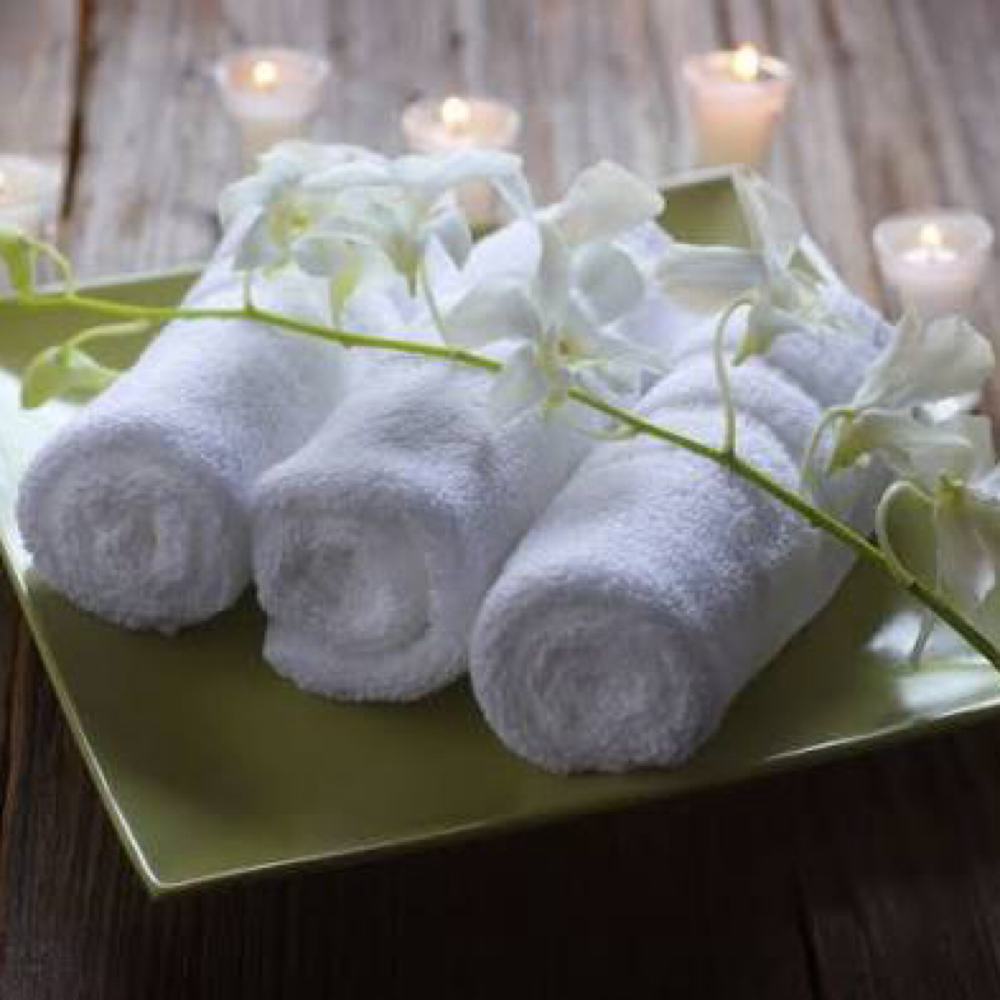 Hot towel treamtment at Renee & Co. Salon in Delray Beach, FL