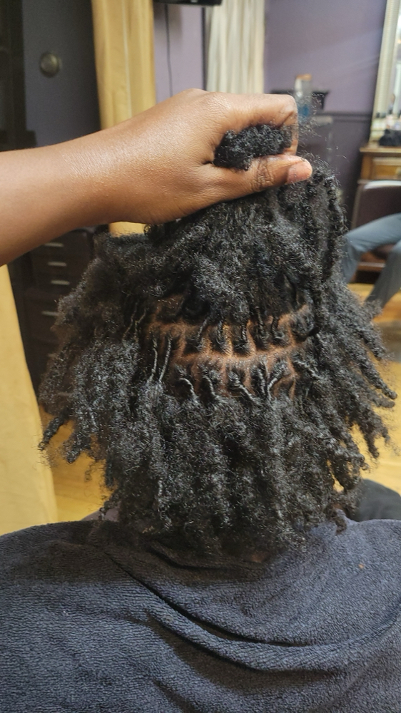 Micro Loc Retwist at Royal Roots Natural Hair Salon Studio in Bowie, MD