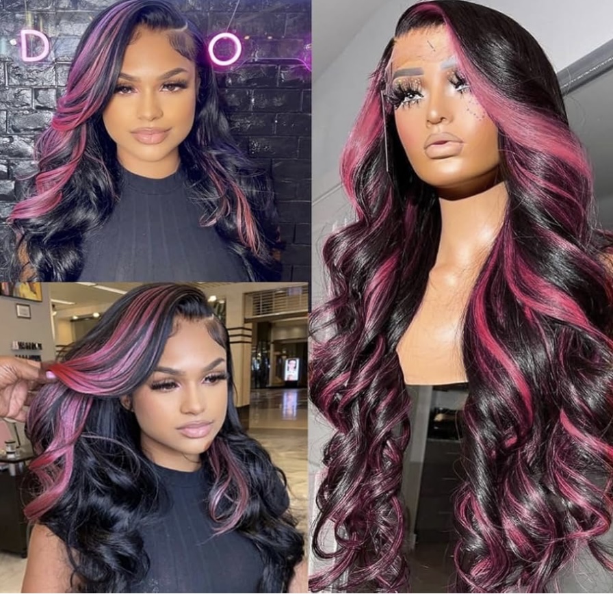 13x4 Black X Pink Wig+ Install