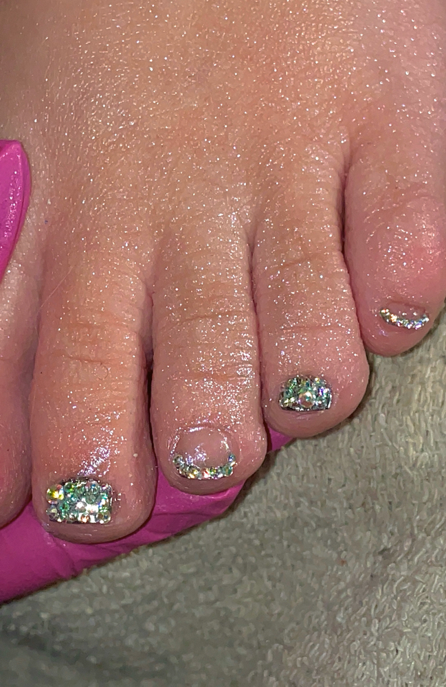 Basic Wet Pedicure with Acrylic Toe at Nailsxk in Anniston, AL