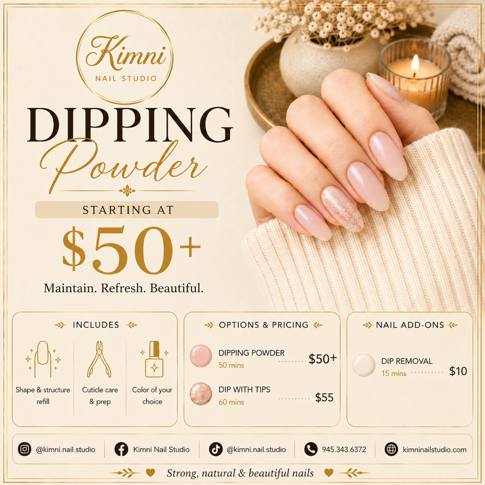 Dipping Powder at Kimni Nail Studio in Red Oak, TX