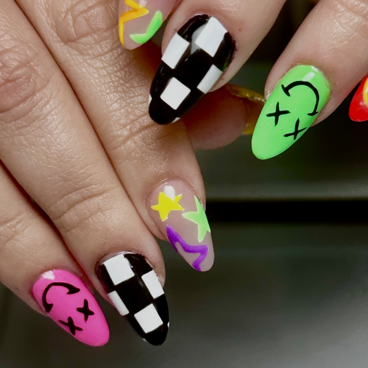 Acrylic full set with tips at Wonderland Nail Studio in Rockwell, NC