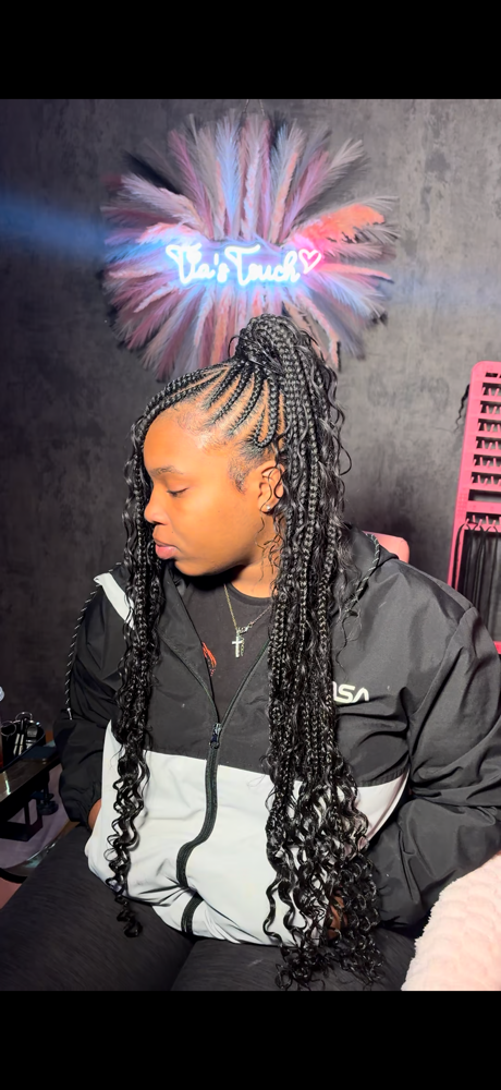 Braided ponytail w/ bang at Tia's Touch in urbana, IL