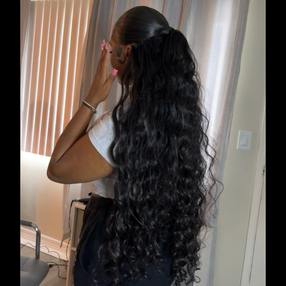 Half Up Down Sew In