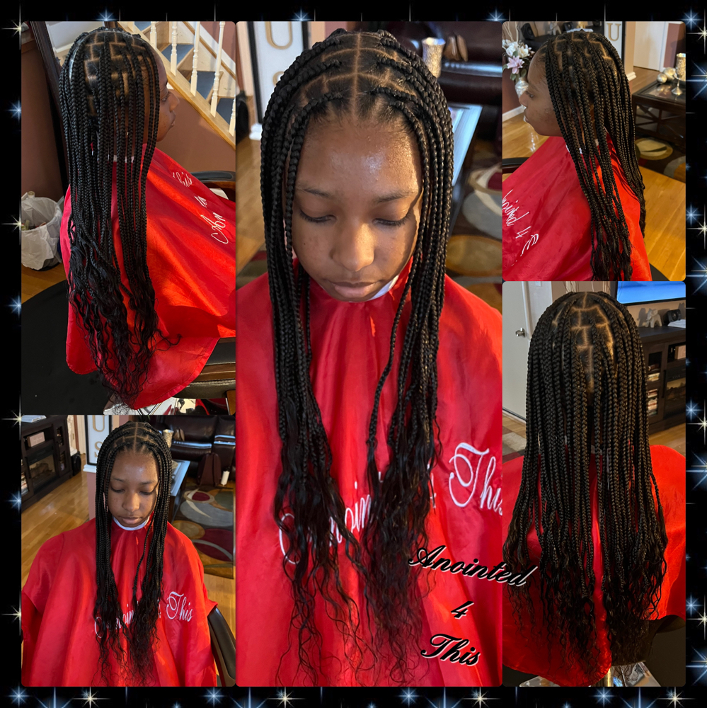 Med Knotless W/Curly Ends