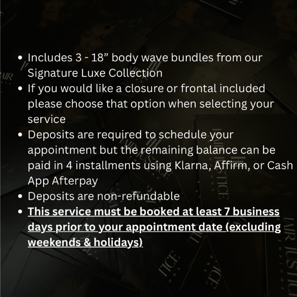 Hair Included - Sew In (3-18”) at Hair Justice Extensions in Memphis, TN