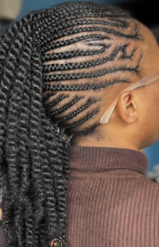 Natural Hair Cornrows- Freestyle