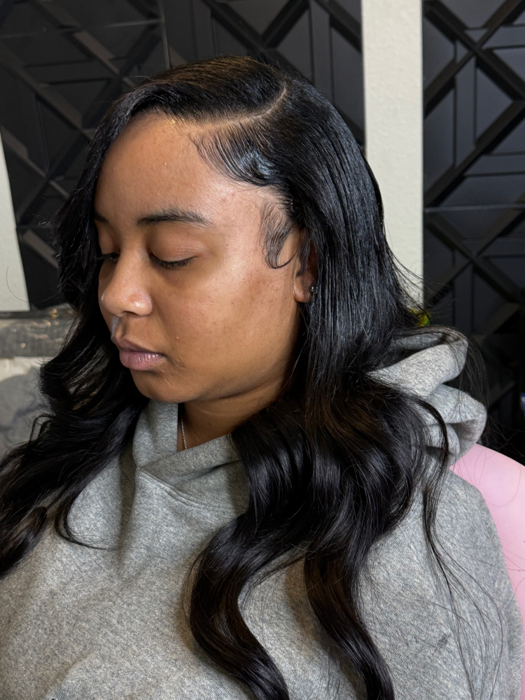 Quick weave with leave out