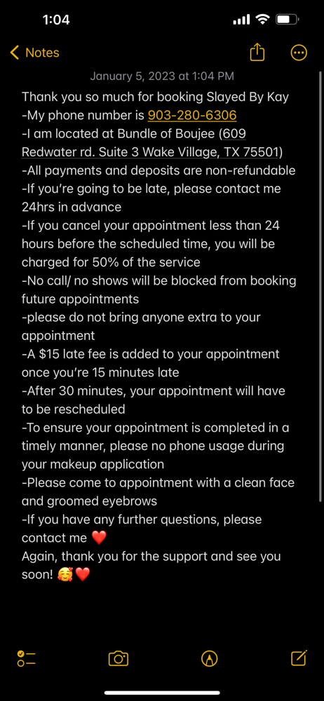 Please Read Policies Prior To Appt.