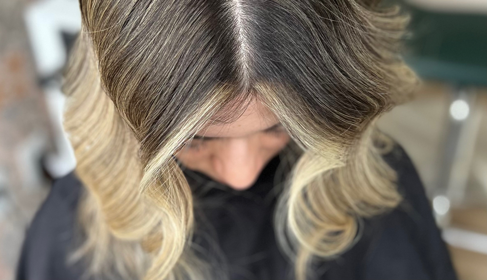 Mini Foil (Money Piece) at Hair by Kristina in Pasadena, MD