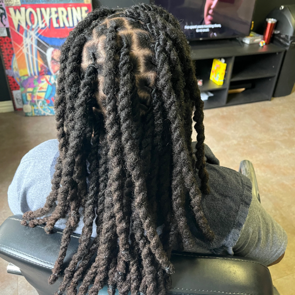 Loc Re-twist & Ropes. at Sunlit Salon & Co. in Denton, TX