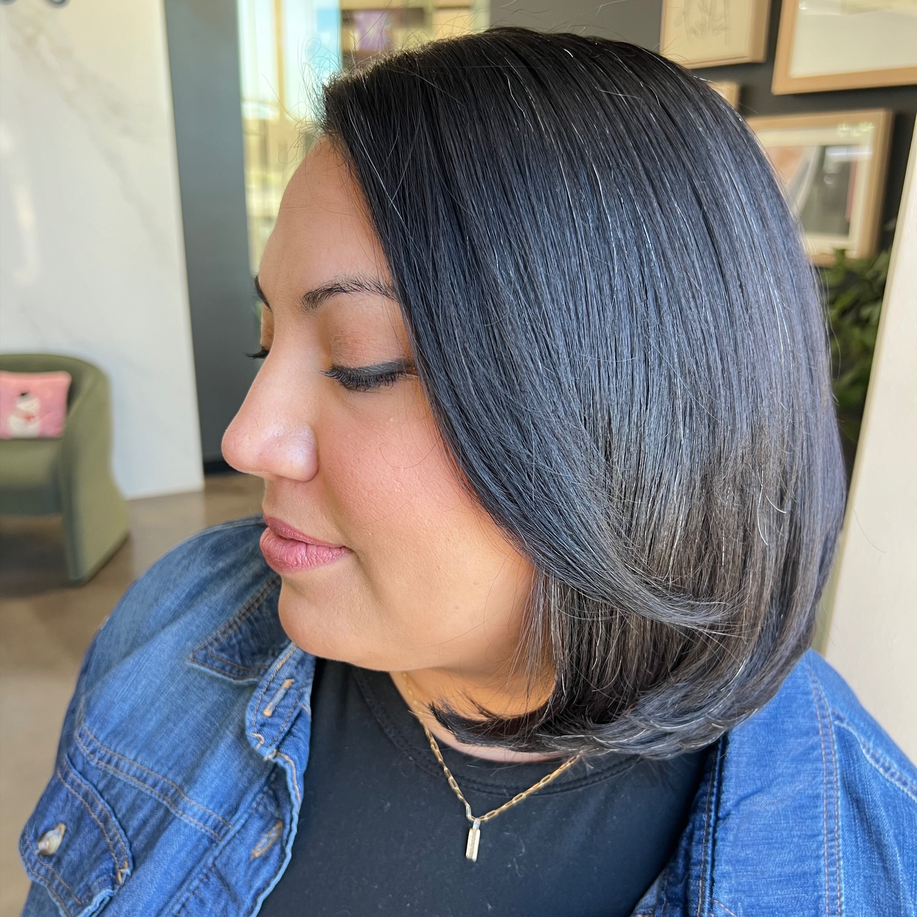 Gray Blending Retouch Only at Honey & Ginger Hair Salon in Dallas, TX