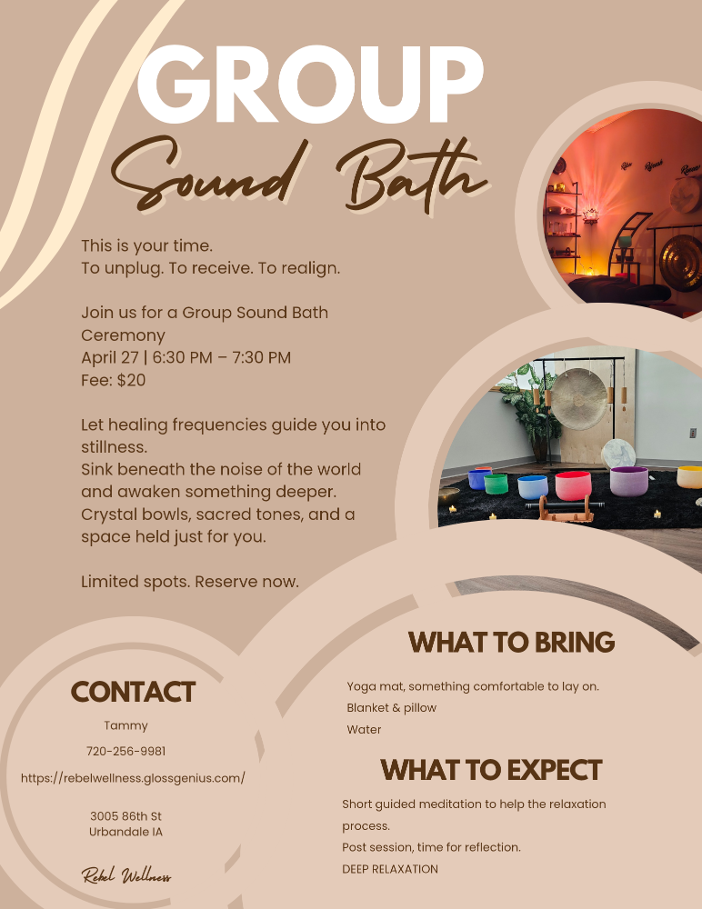 Group Sound Bath JUNE 9, 23rd 5:45