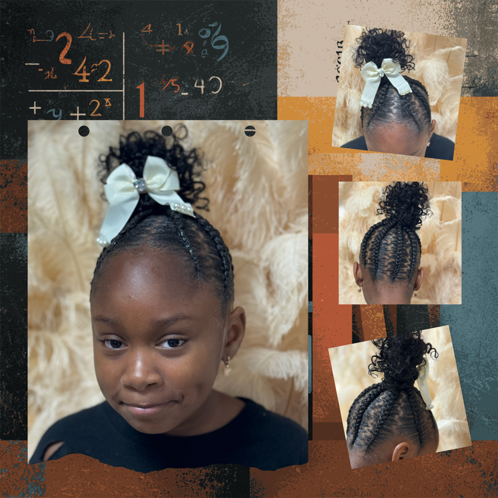 Feed In Ponytail W/curls Bun