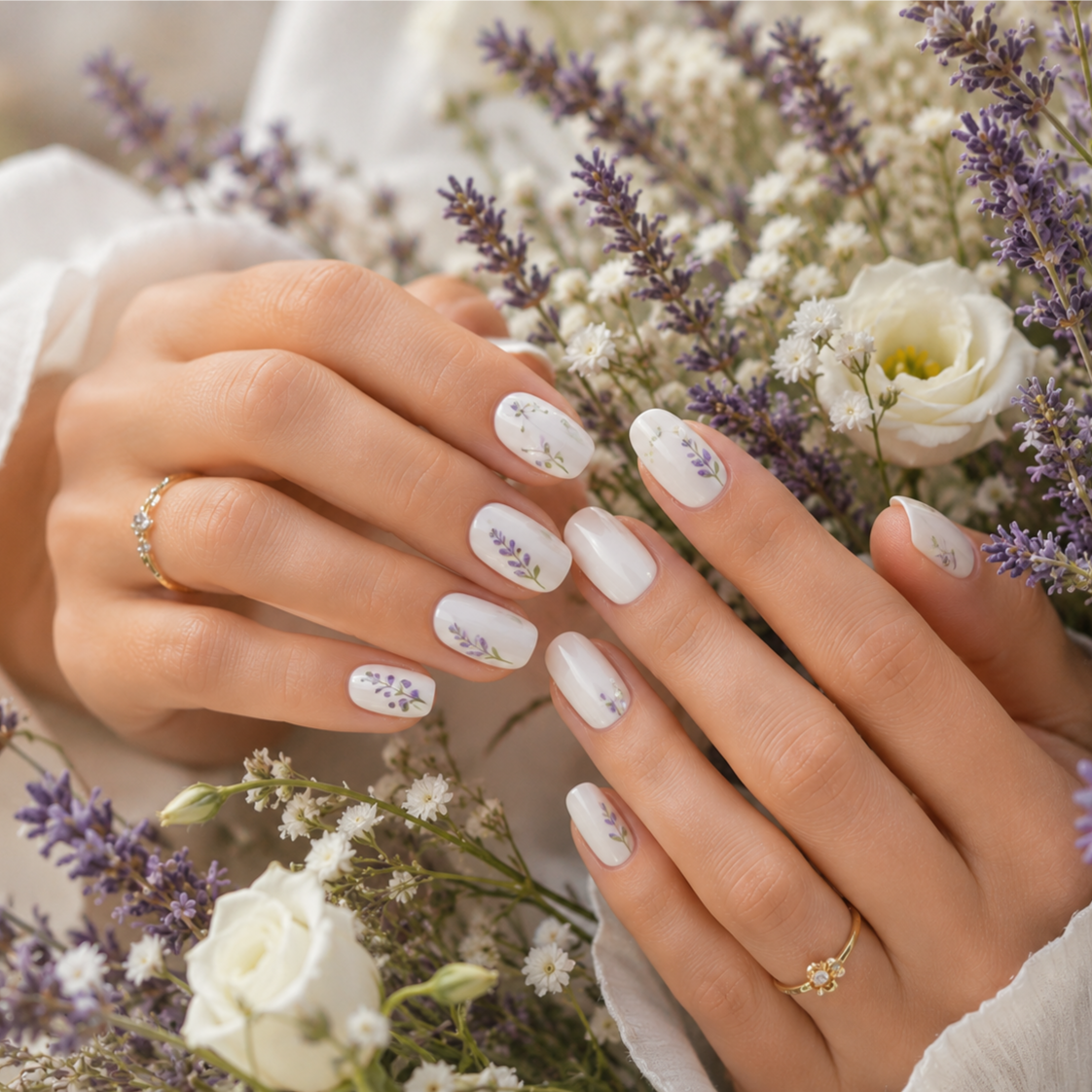 Floral Manicure at Martin Nails Corner in San Francisco, CA