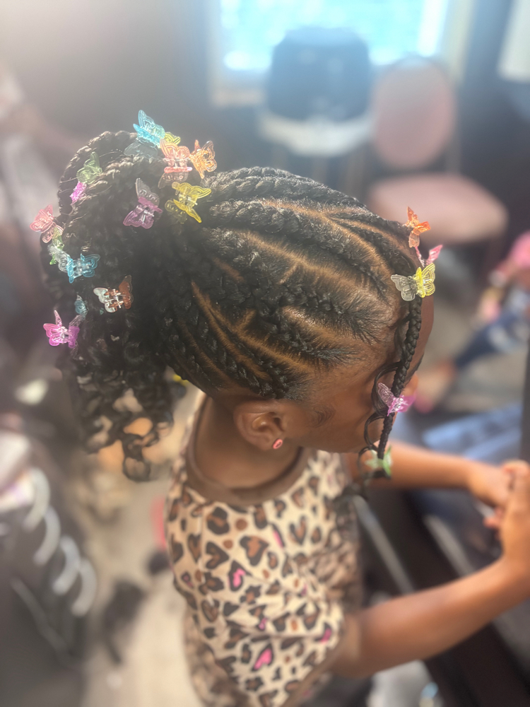 Kids Braided Pony W/Butterfies