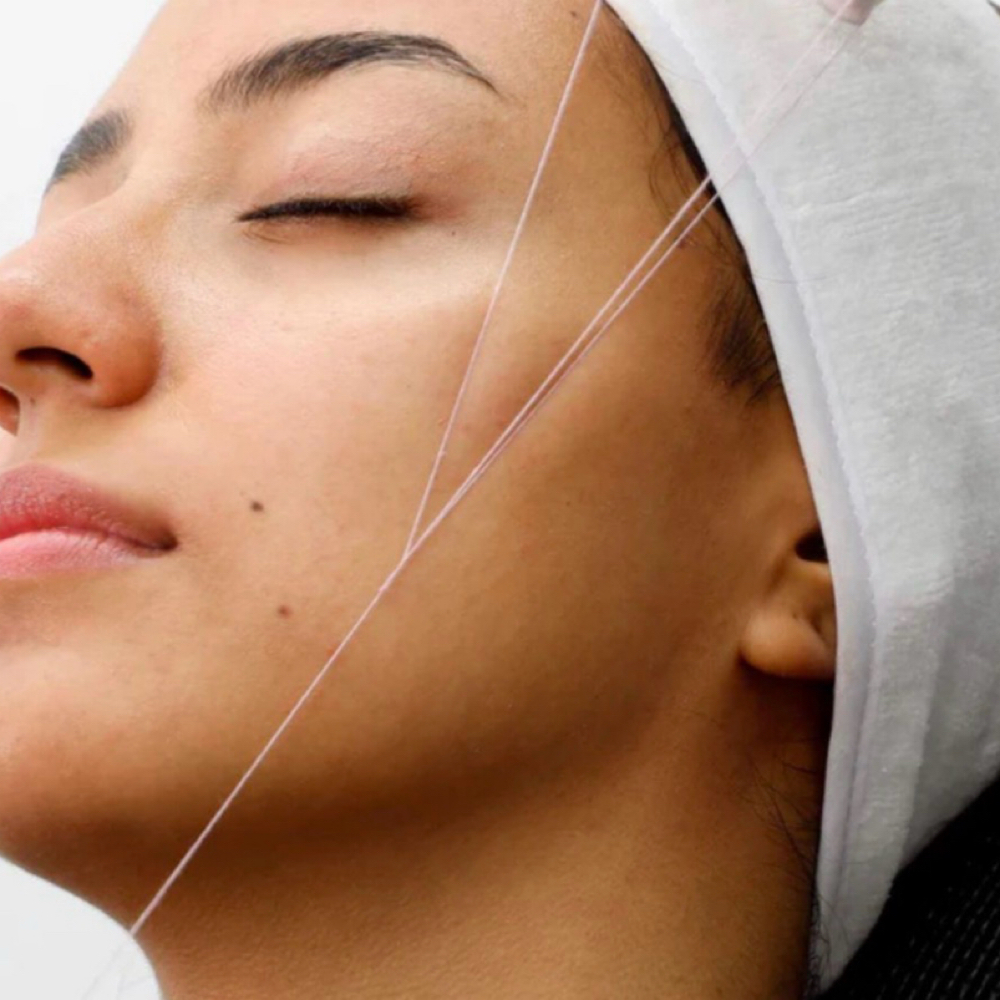 full face threading at Belle House Salon & Aesthetics in Nashville, TN