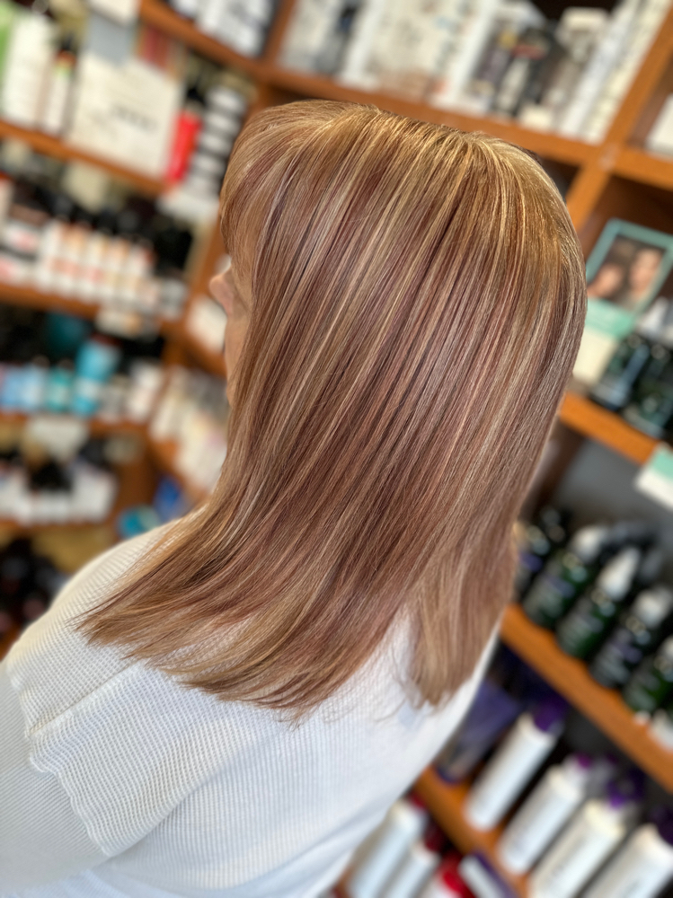 Roots & full highlight/lowlight at Amber Leigh’s Hair Studio in Levittown, PA