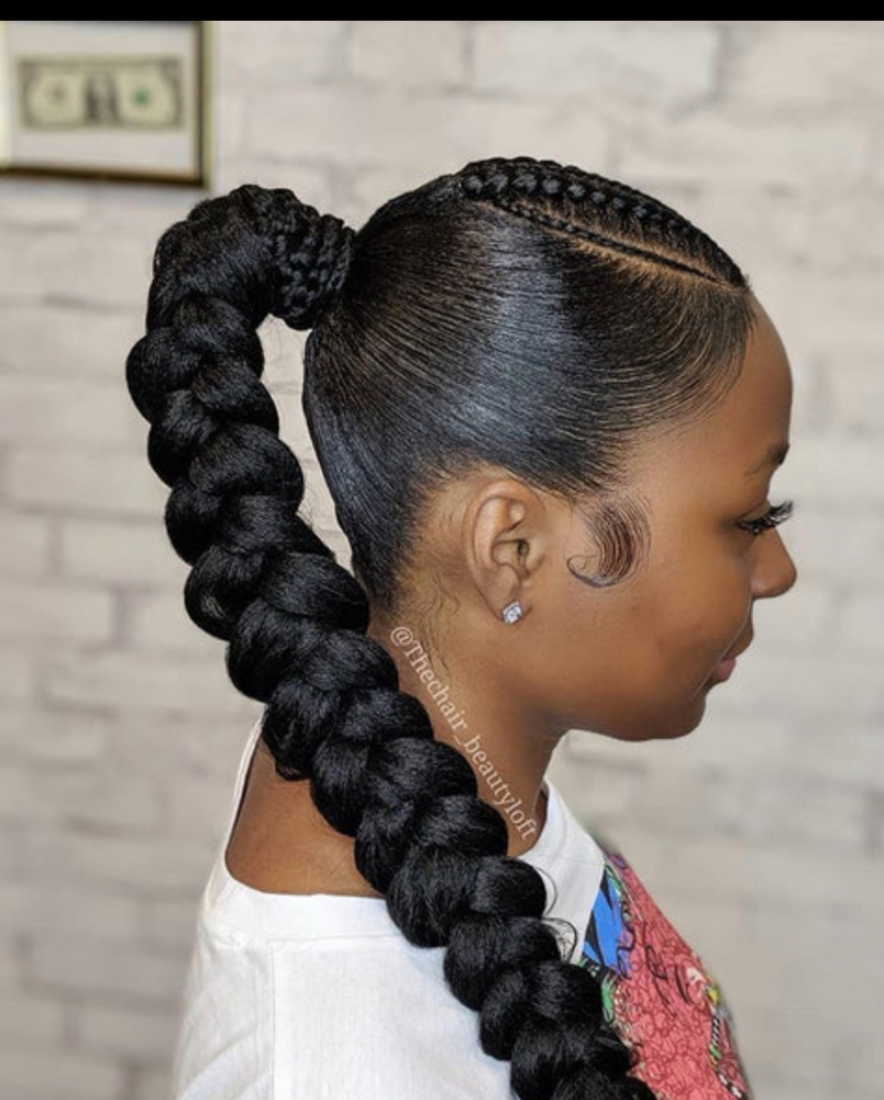 Sleek Pony Tail With Braid