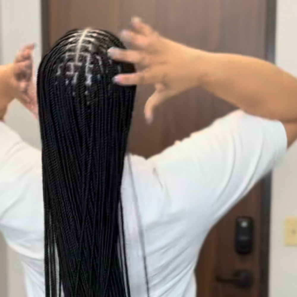 Butt Lenght  Knottless Braids at Afrokreyol braiding salon in Plantation, FL